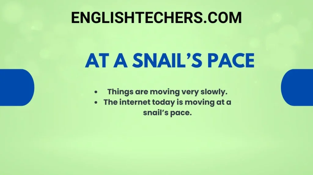 At a snailâs pace