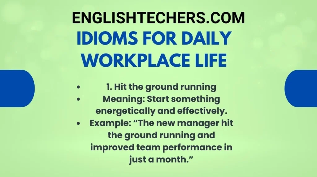 Idioms for Daily Workplace Life