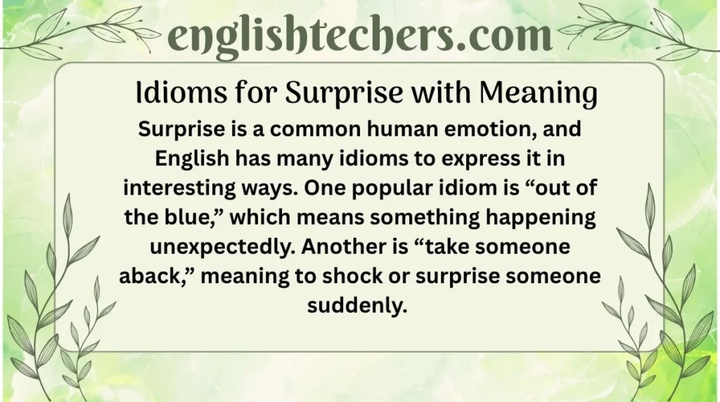 Idioms for Surprise with Meaning