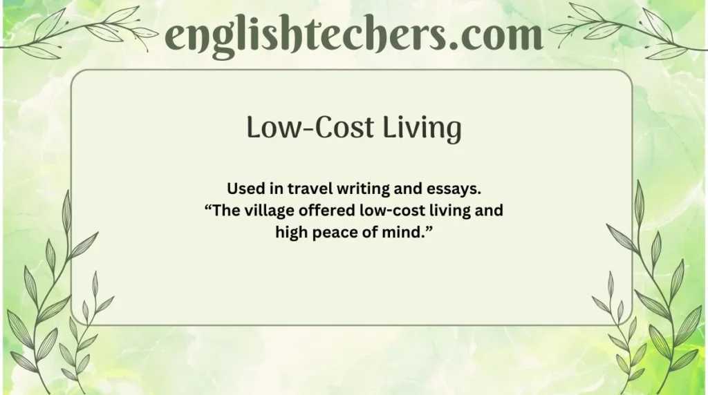 Low-Cost Living