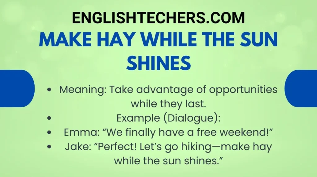 Make hay while the sun shines