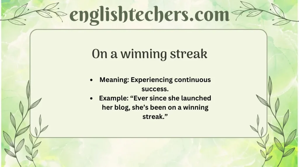 On a winning streak