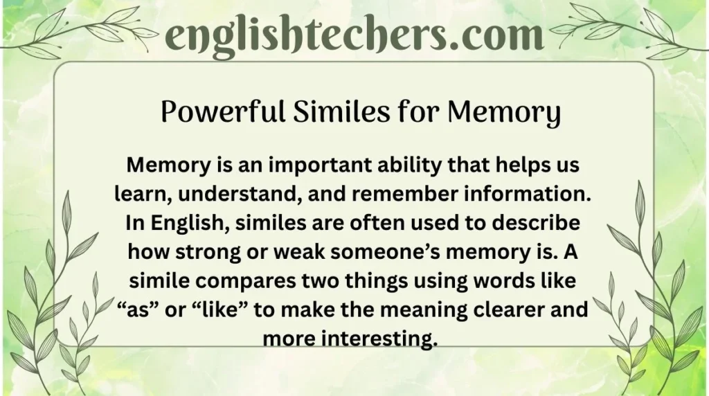 Powerful Similes for Memory in English