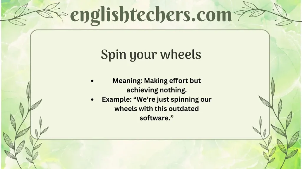 Spin your wheels