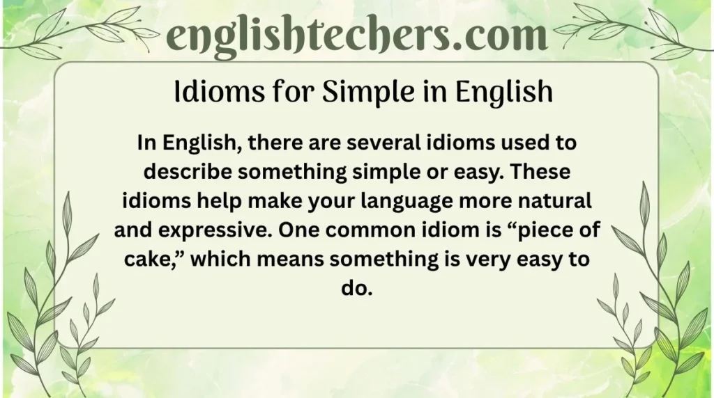 Idioms for Simple in English