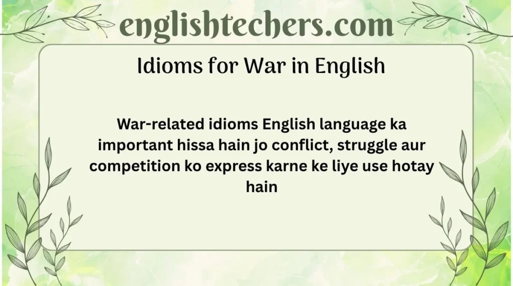 Idioms for War in English