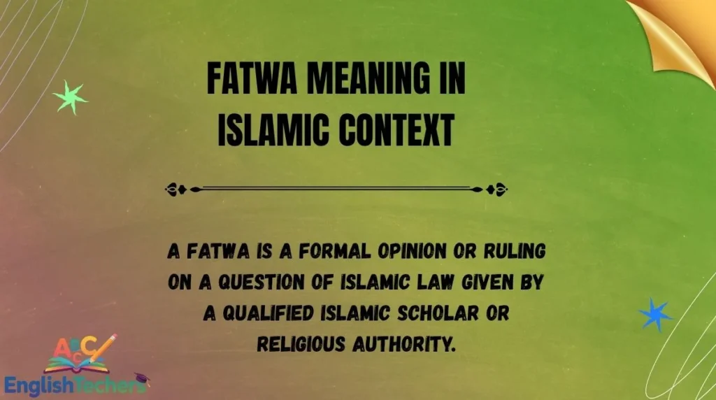 Fatwa Meaning in Islamic Context